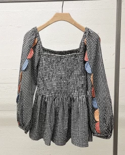 Stella Nova Serra Black Gingham Check Top